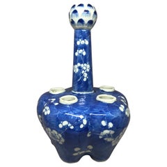 Antique Blue and White Tulipiere Vase