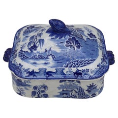 Antique Blue and white tureen att. to Turner's of Lane End