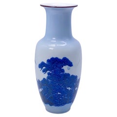 Blue and White Vase from China, Fishes Pattern, 20th Century