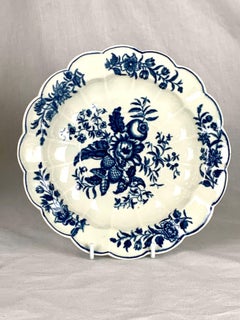 Blue and White Worcester Porcelain Fluted Dish 18th Century Circa 1770