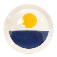 Blue and Yellow Gio Ponti Plate for Ceramiche Franco Pozzi