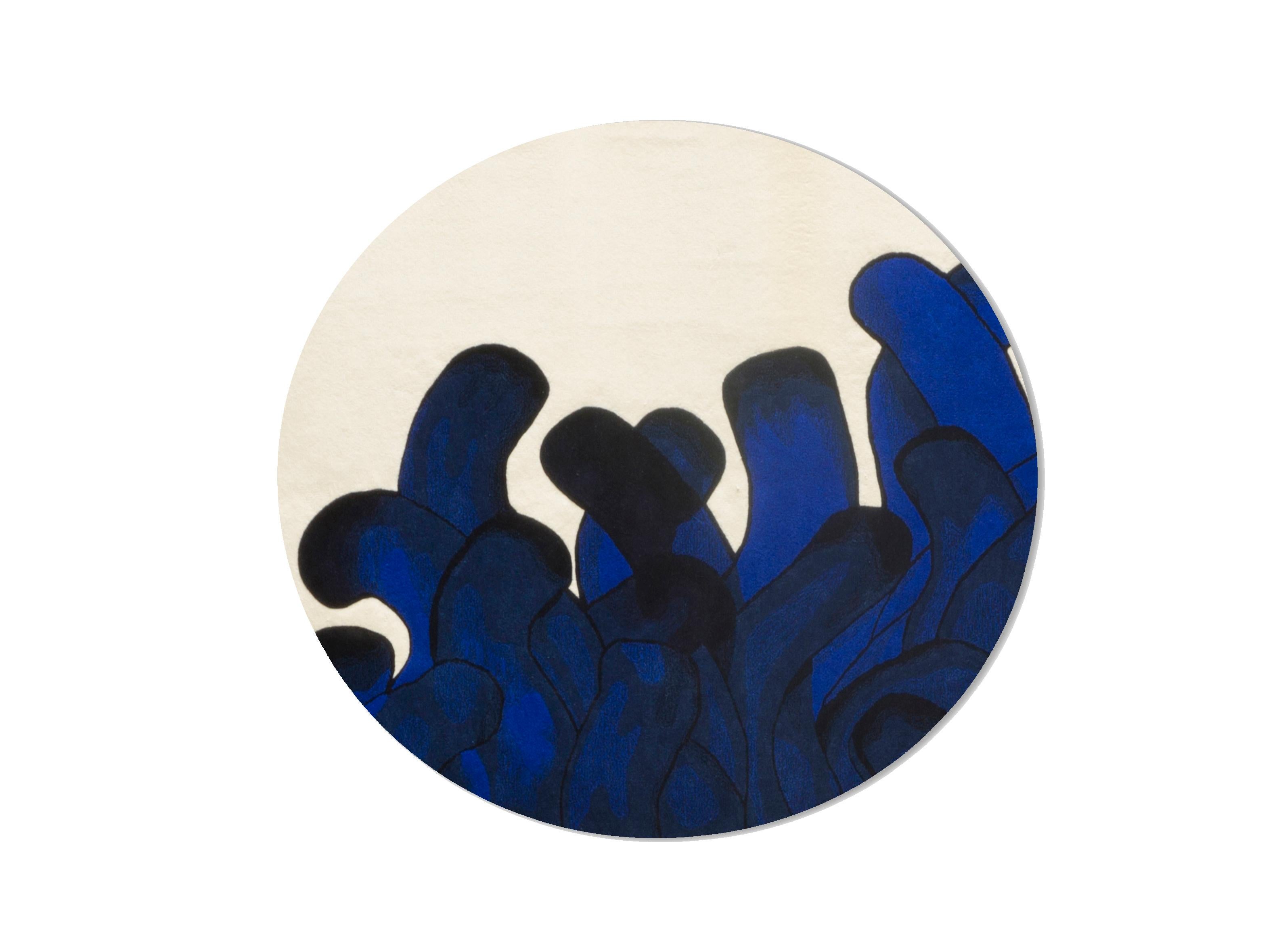 Blue Anemone Rug, by François Dumas for La Chance For Sale 1
