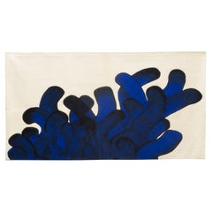 Blauer Anemone-Teppich in Blau, von Franois Dumas für La Chance