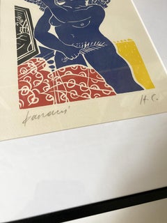 Blue Angel Lithography Print by Alekos Fassianos, 1990s.