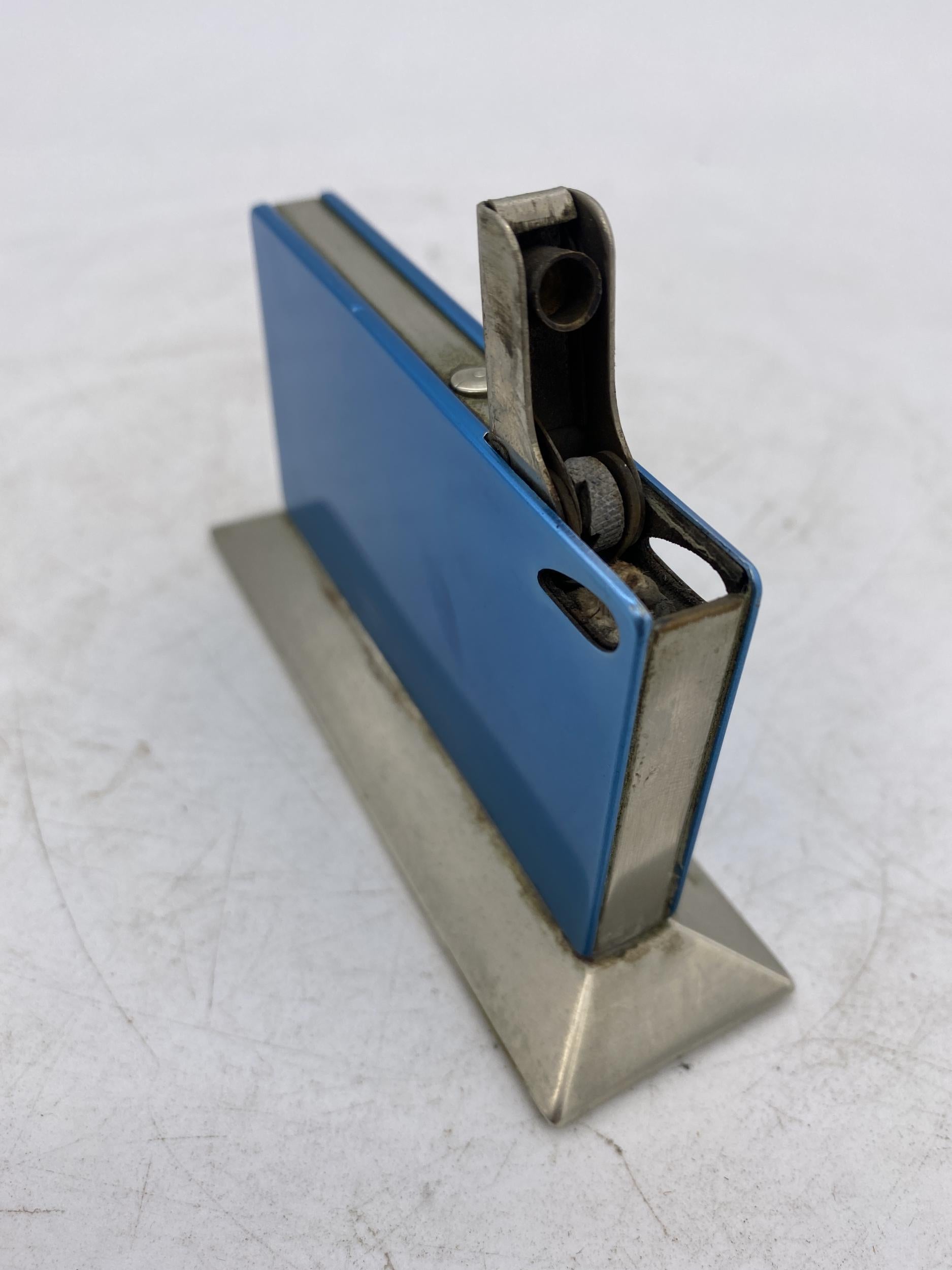 Blue Anodized Aluminum Table Lighter, Circa 1960 Made in Germany In Excellent Condition In Van Nuys, CA