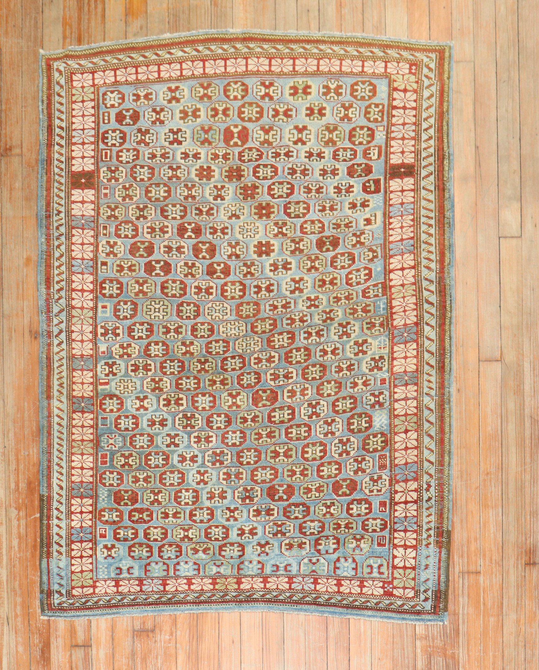 A Caucasian Kuba rug from the late 19th century.

Measures: 3'8'' x 4'10''.

Antique Caucasian rugs from the Shirvan district village are still considered one of the best decorative and collector type of rugs from that the Caucasian