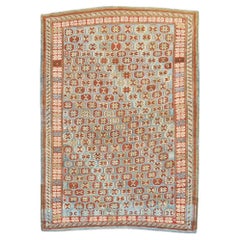Blauer antiker kaukasischer Kuba-Teppich aus dem 19.