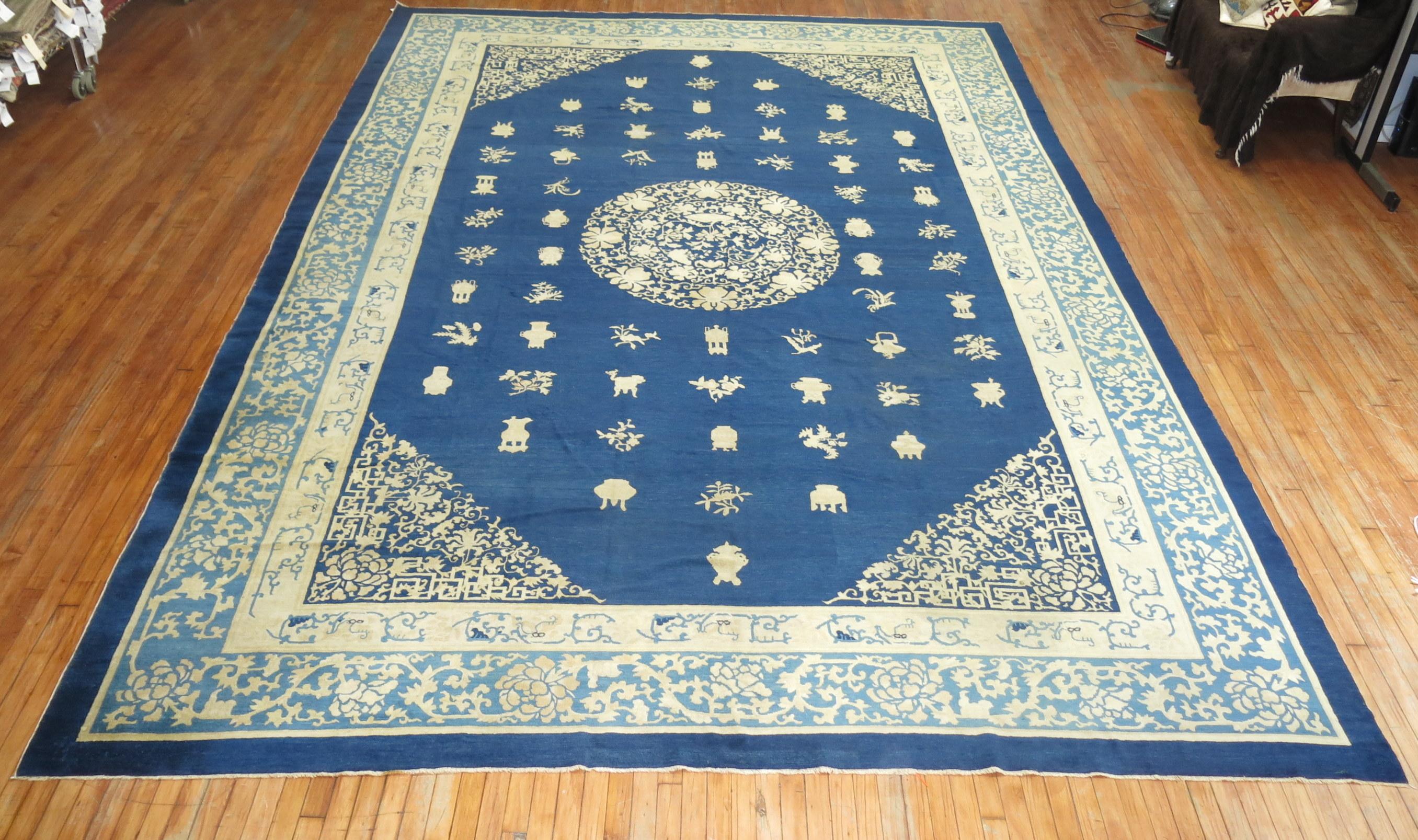 Blue Antique Chinese Rug 4