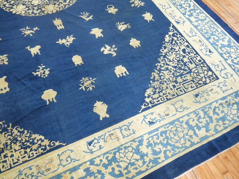 Blue Antique Chinese Rug For Sale at 1stdibs