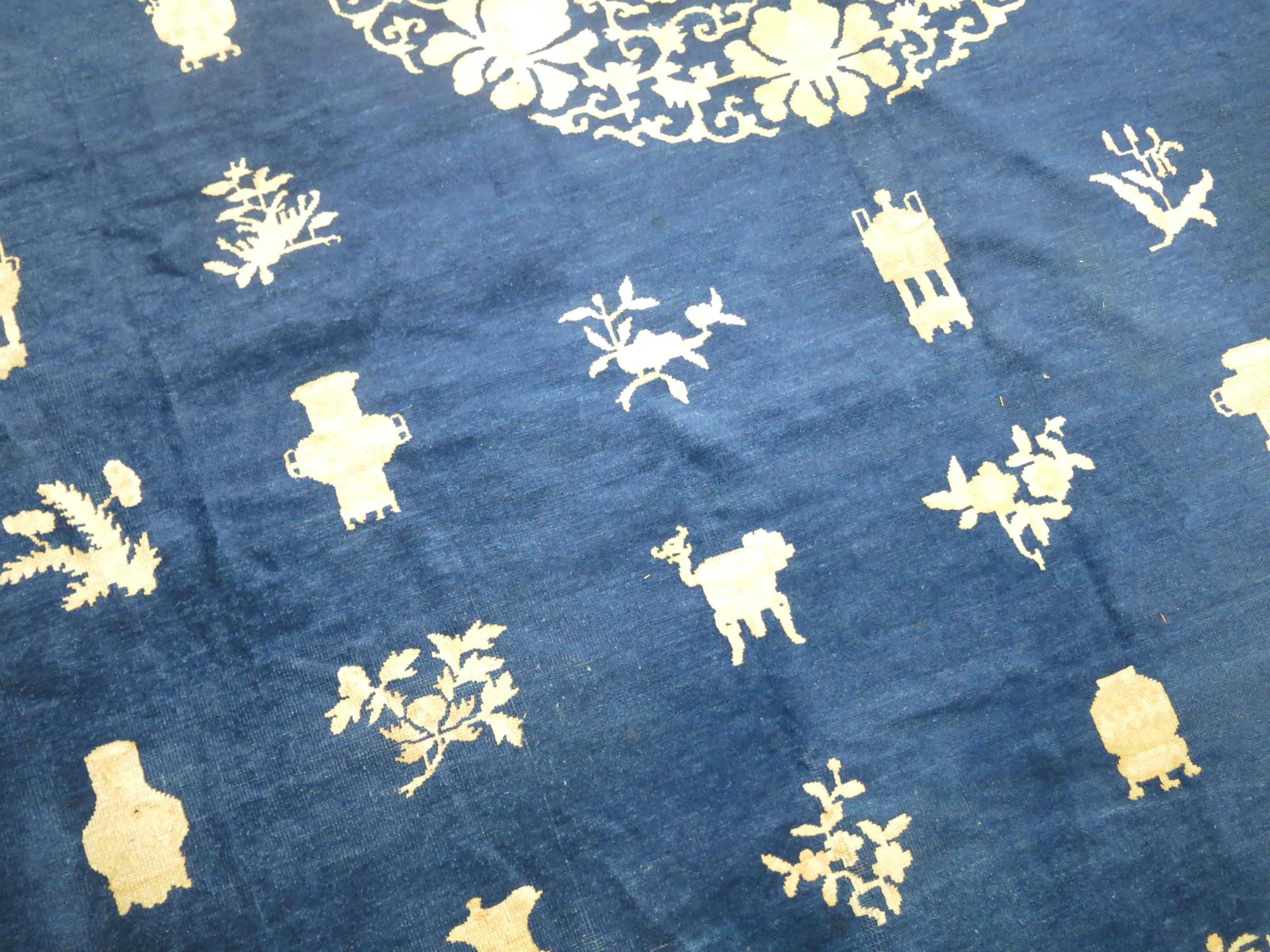 Blue Antique Chinese Rug 9