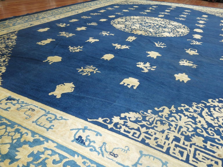Blue Antique Chinese Rug For Sale at 1stdibs