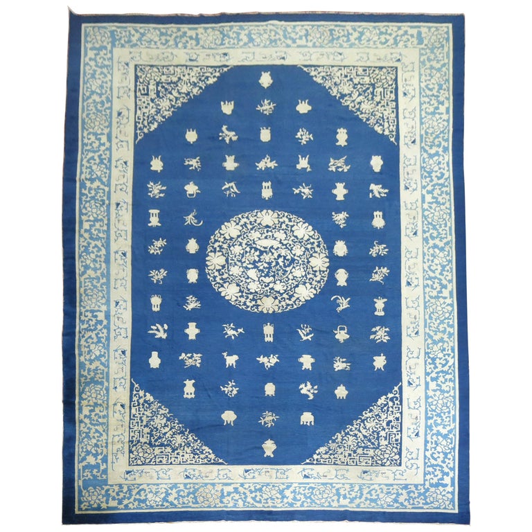 Blue Antique Chinese Rug at 1stDibs