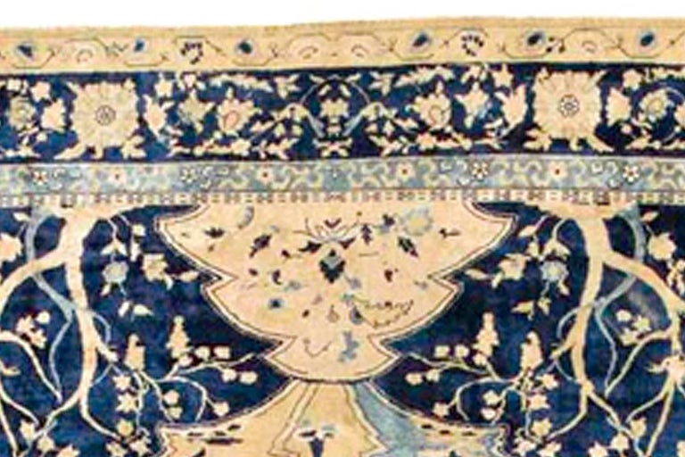 Blue Antique Indian Lahore Carpet For Sale at 1stdibs