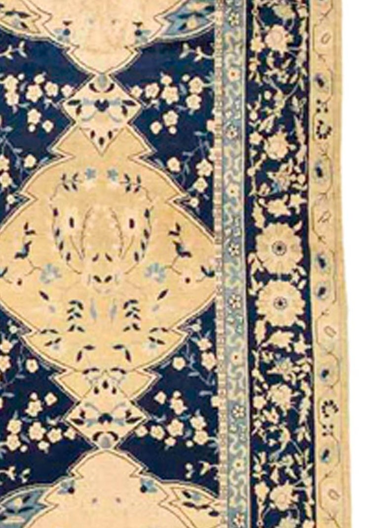 Blue Antique Indian Lahore Carpet For Sale at 1stdibs