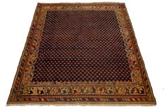 Blue Antique Malayer Persian Wool Rug with Allover Pattern
