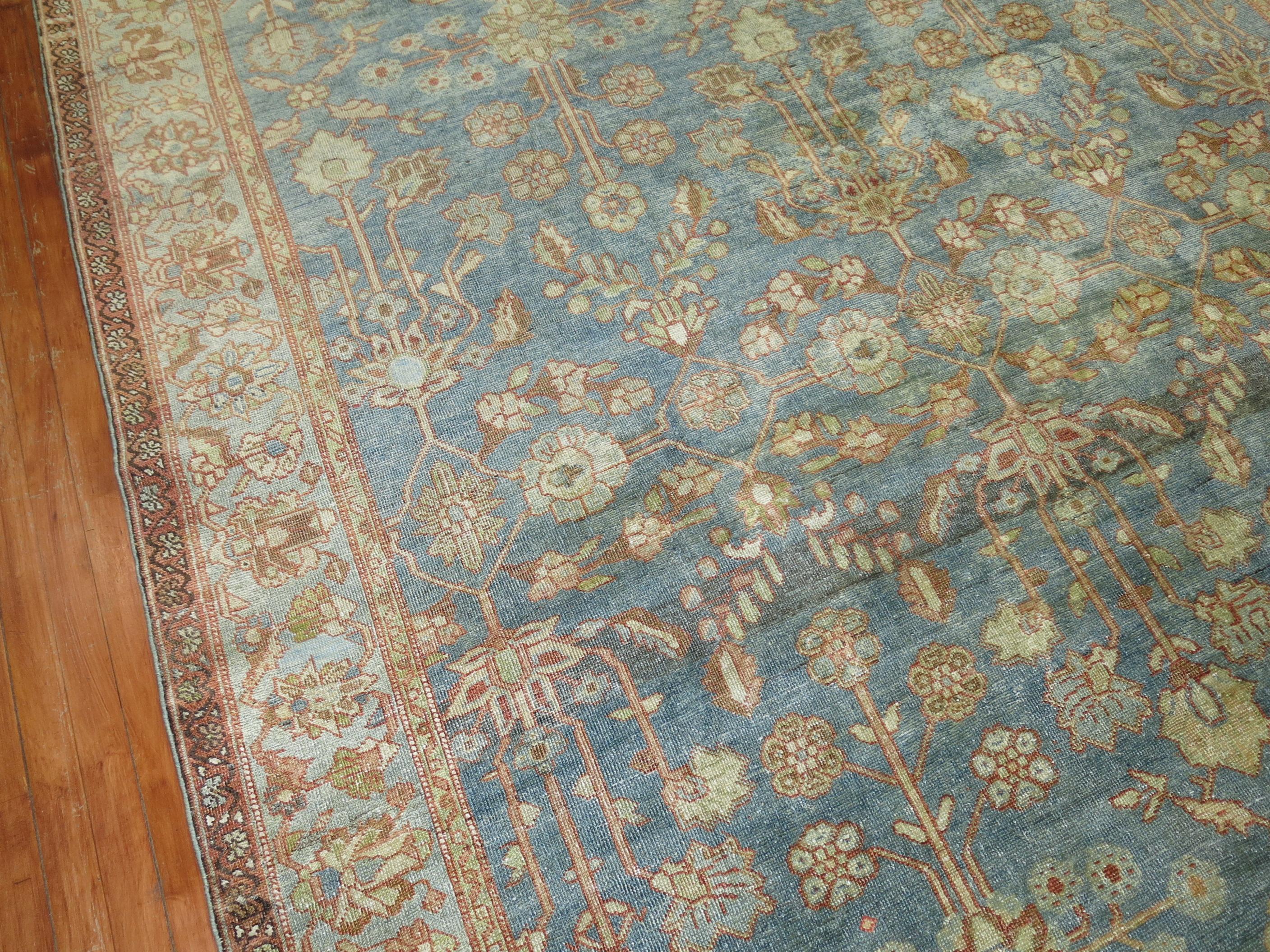 Blue Antique Malayer Rug For Sale 3