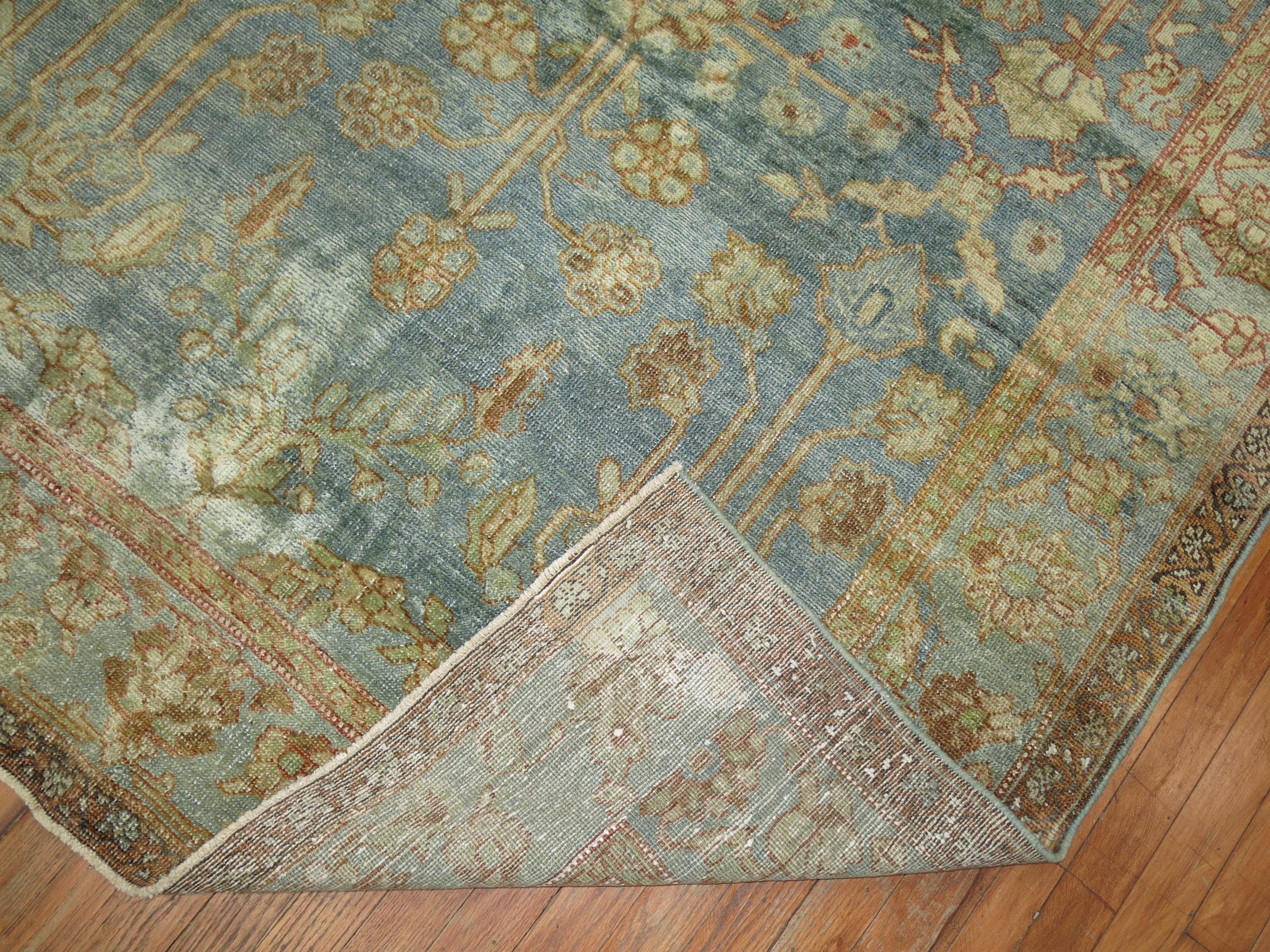 Blue Antique Malayer Rug In Good Condition For Sale In New York, NY