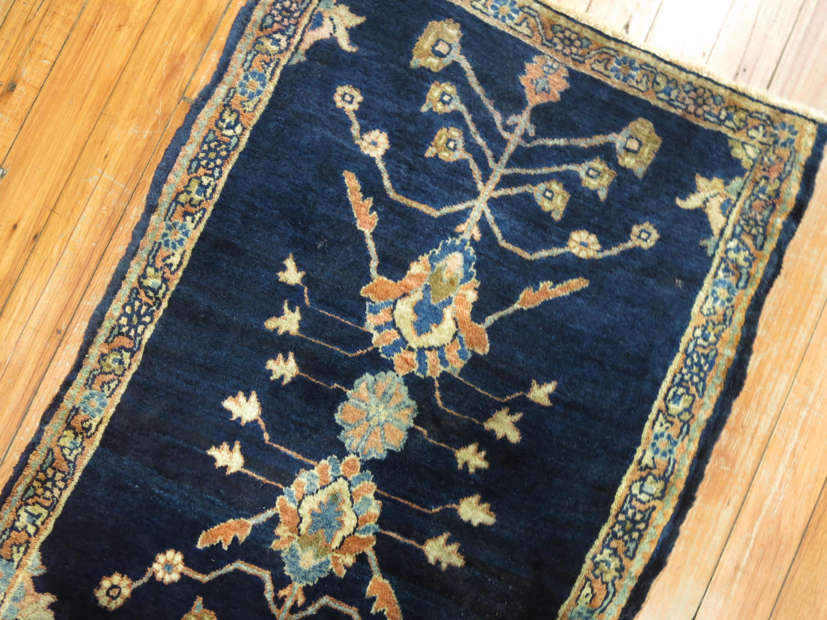 Blue Antique Mohajeran Persian Sarouk Rug 1