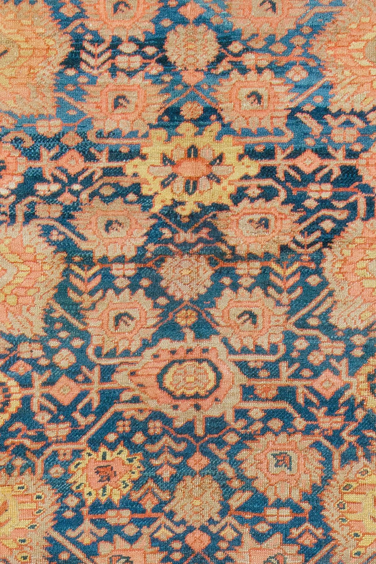 Highly collectible quality oversize blue color all-over field 19th century Persian Bakshaish rug. The harmonious colors, skillful geometry and weavers craftsmanship make this rug an absolute work of art.

The best antique rugs and carpets