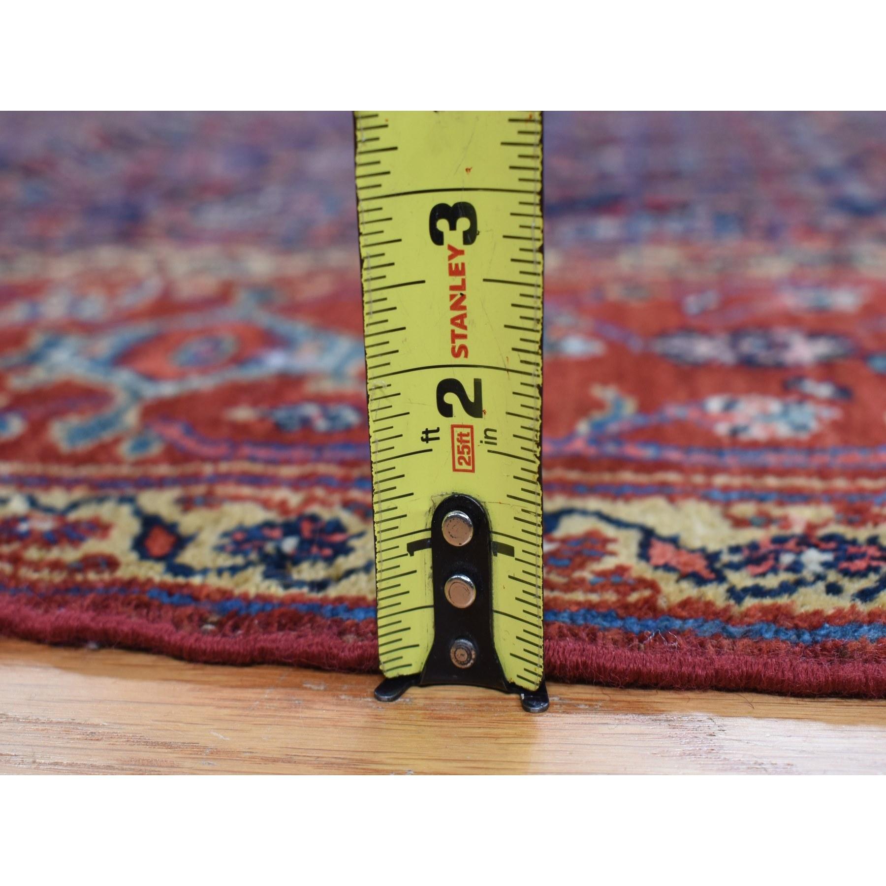 Blauer antiker persischer Bibikabad handgeknüpfter Teppich aus Wolle Gallery Size 7'1
