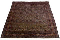 Blue Antique Persian Bidjar Rug with All-Over Herati Design 8 x 10