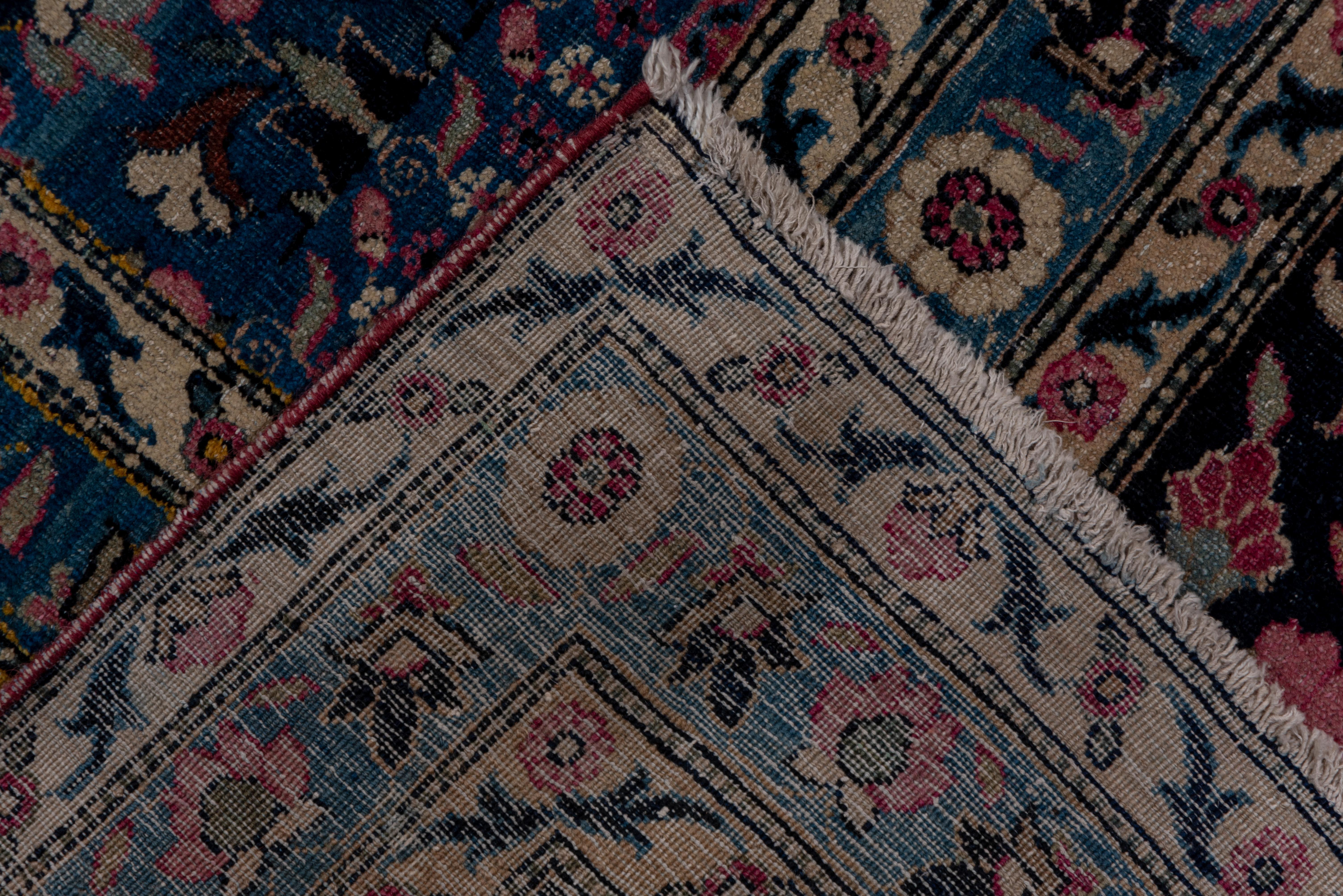 Blue Antique Persian Kerman Mansion Carpet For Sale 1