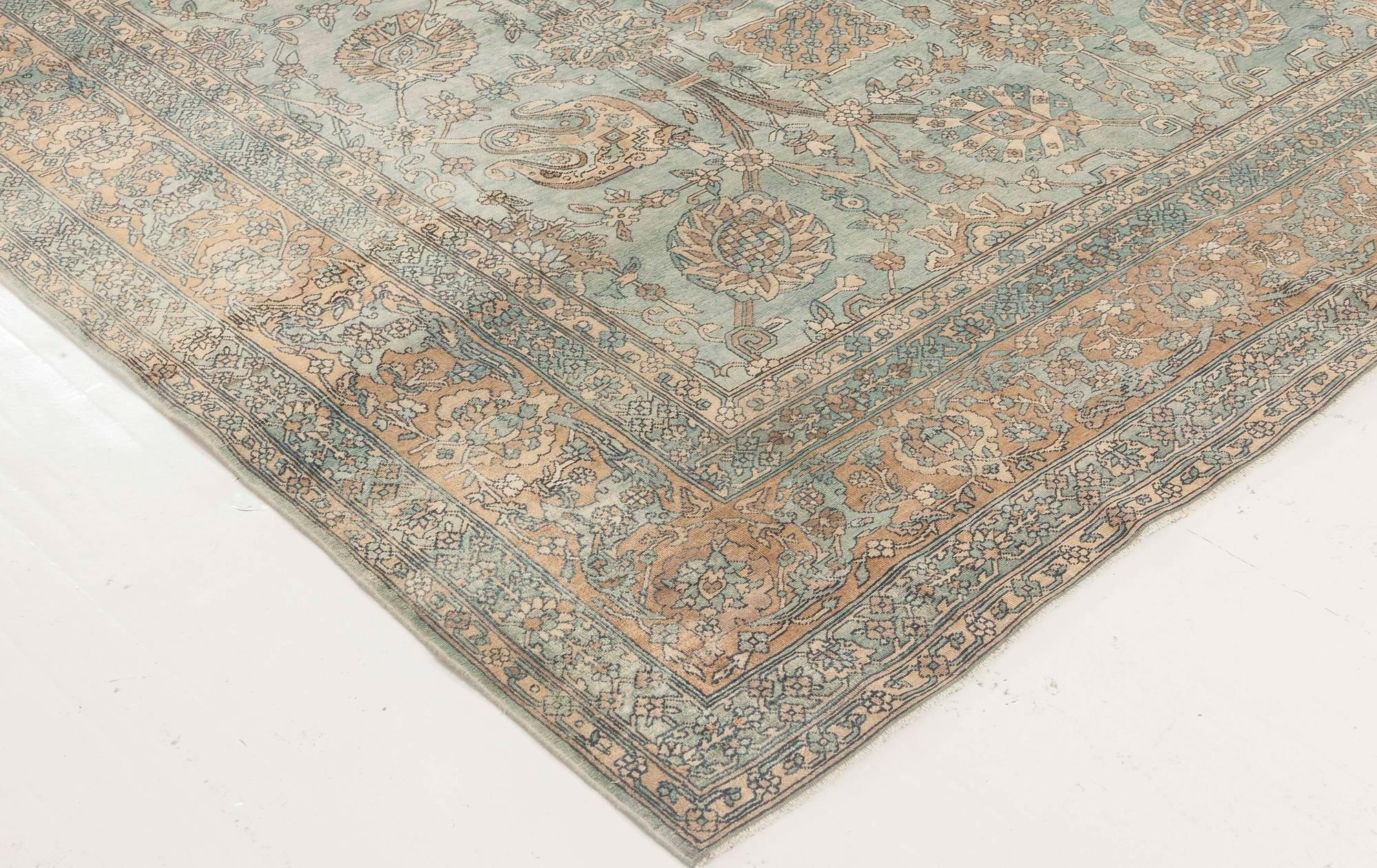 Blue Antique Persian Kirman Rug 4