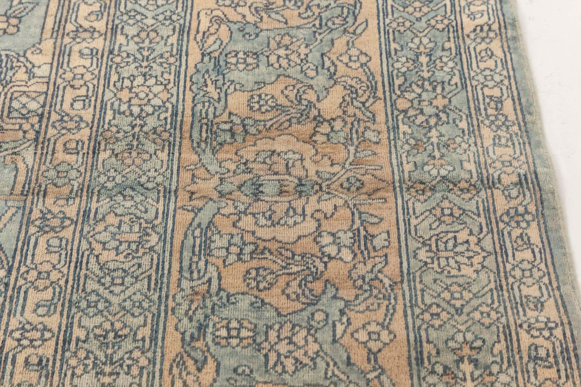 Blue Antique Persian Kirman Rug 1