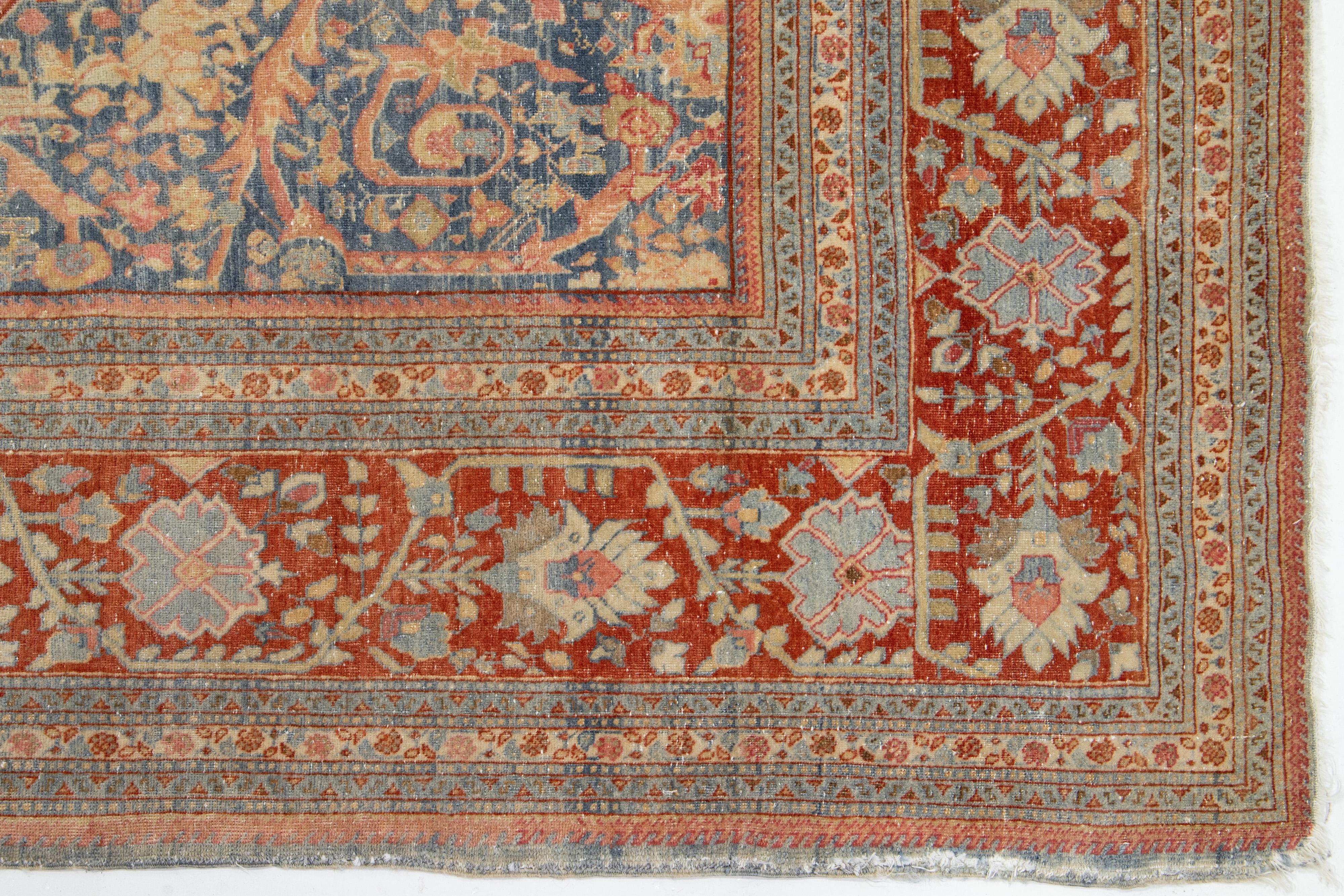 Tapis persan Mahal ancien fait à la main avec motif sur toute la surface en vente 9