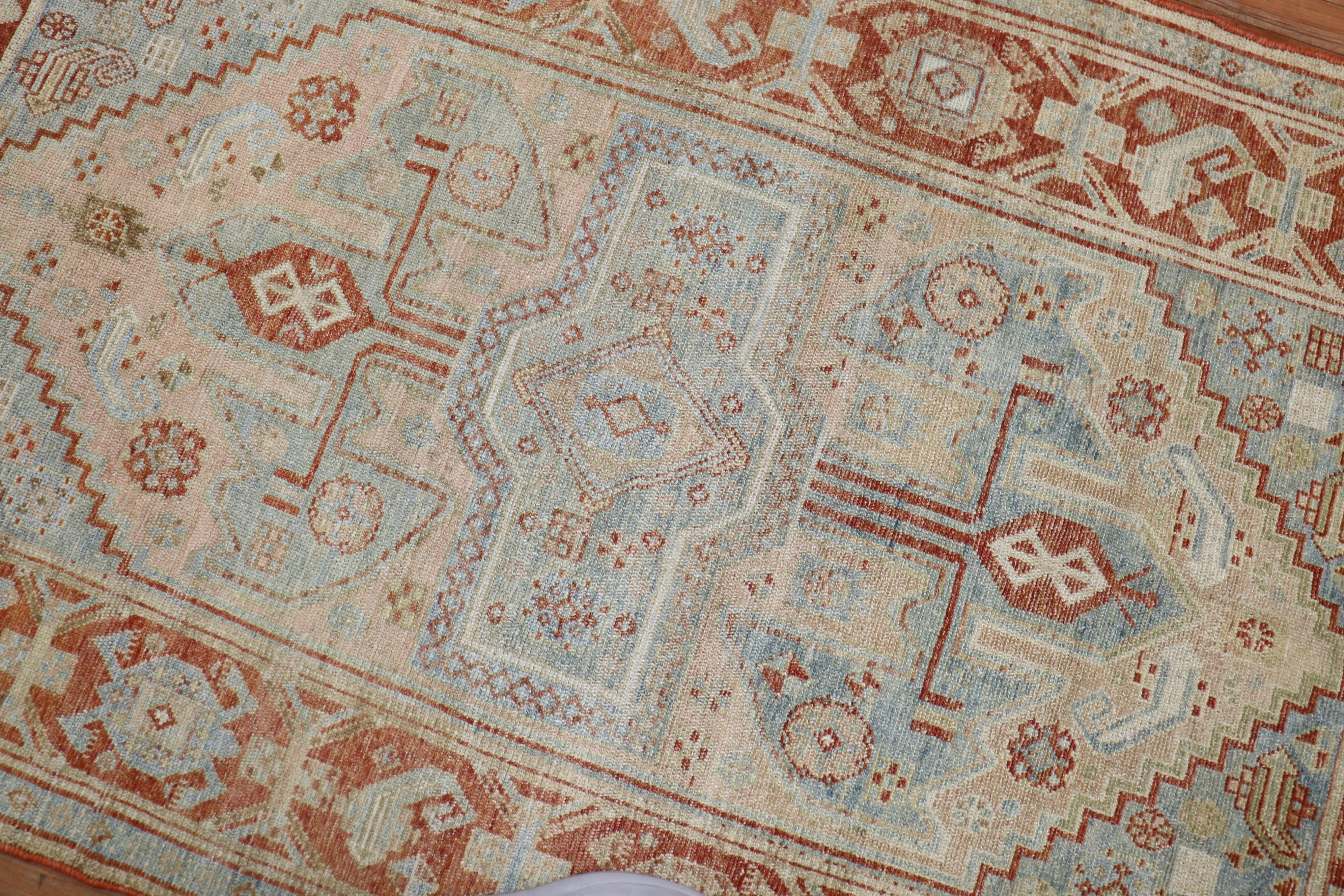 Hand-Woven Blue Antique Persian Malayer Rug For Sale