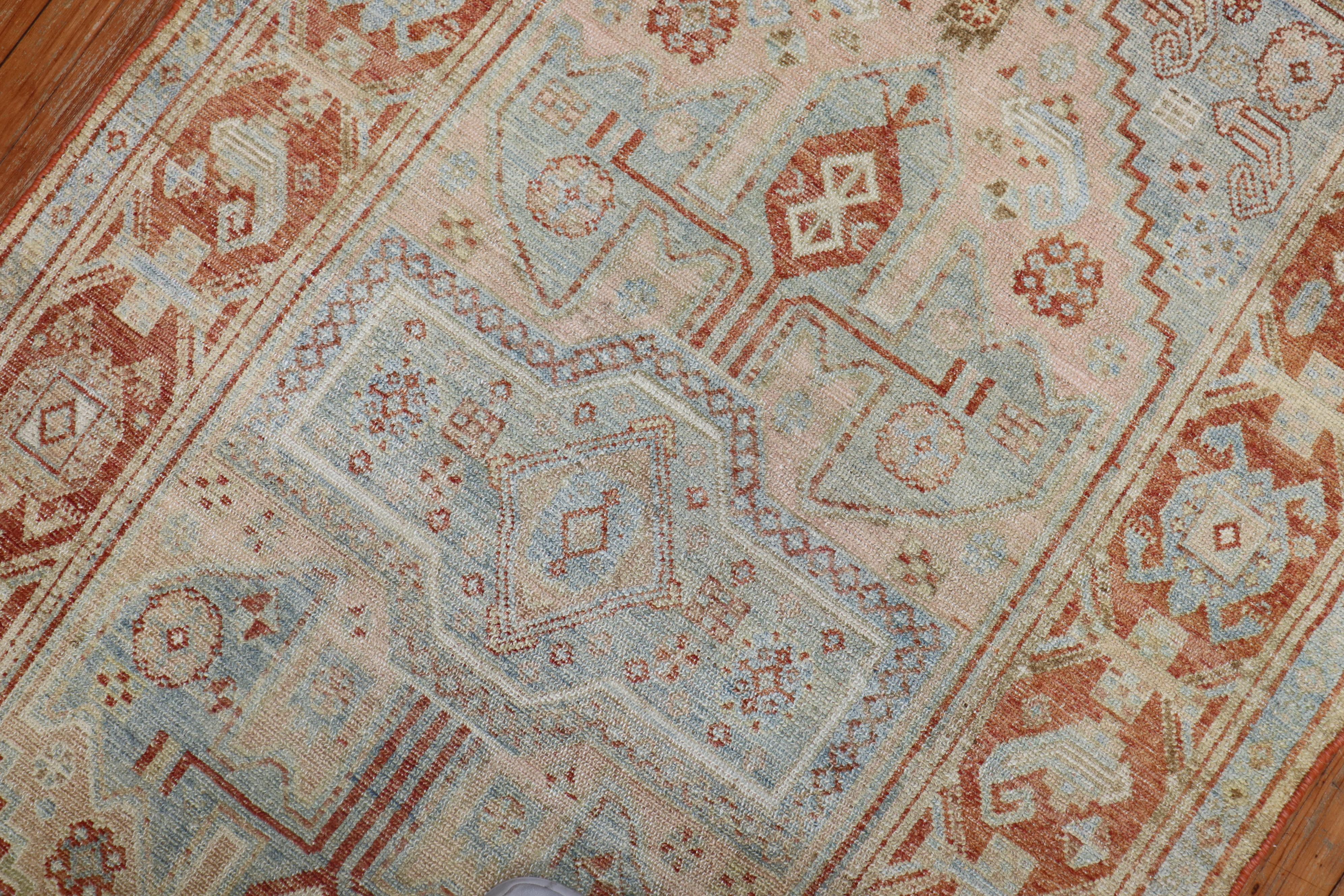 20th Century Blue Antique Persian Malayer Rug For Sale