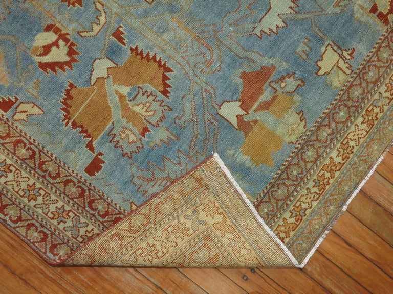 20th Century Blue Leaf Design Antique Persian Malayer Rug For Sale