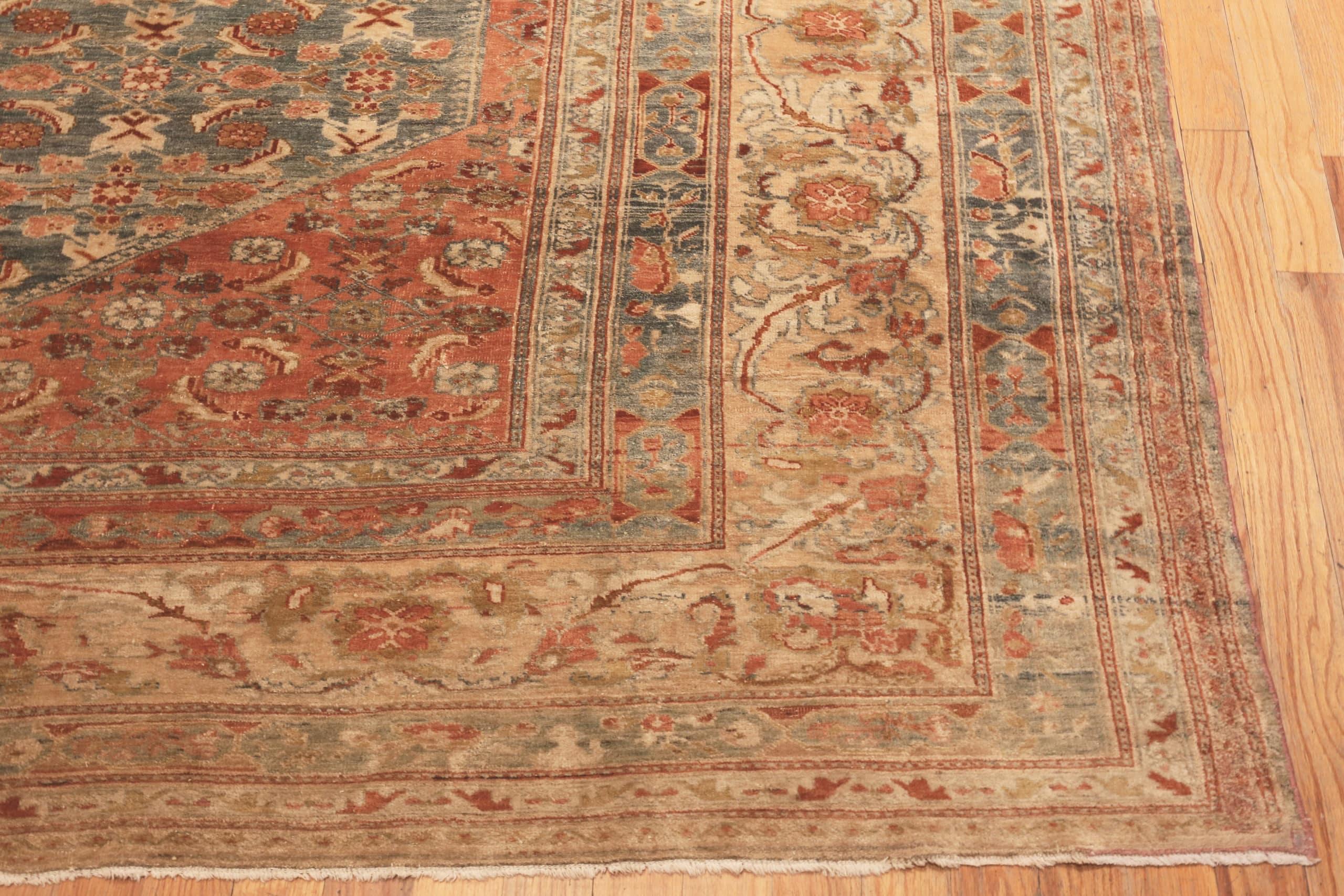 Hand-Knotted Antique Persian Malayer Rug. Size: 12 ft 4 in x 18 ft 8 in  For Sale