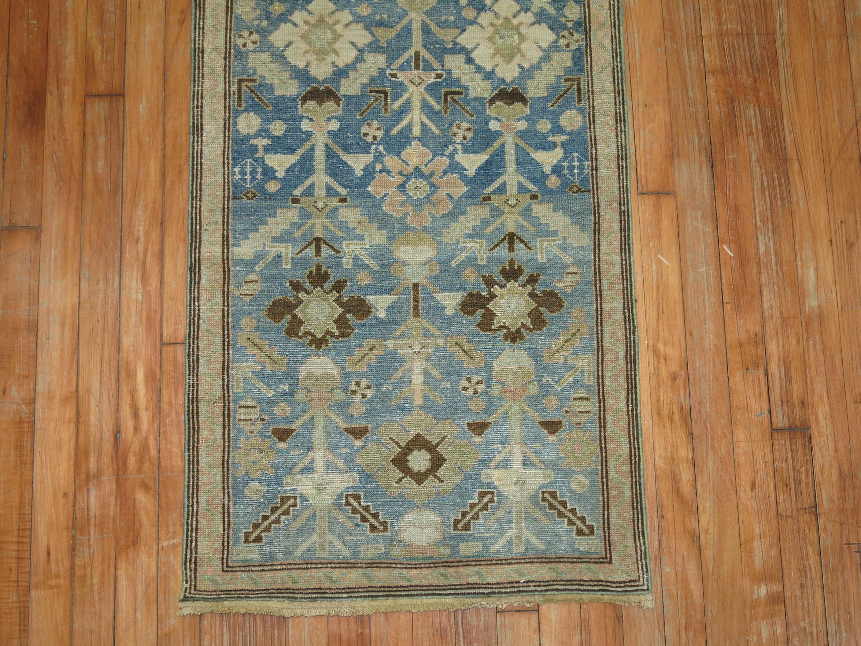 Blue Antique Persian Malayer Runner 1