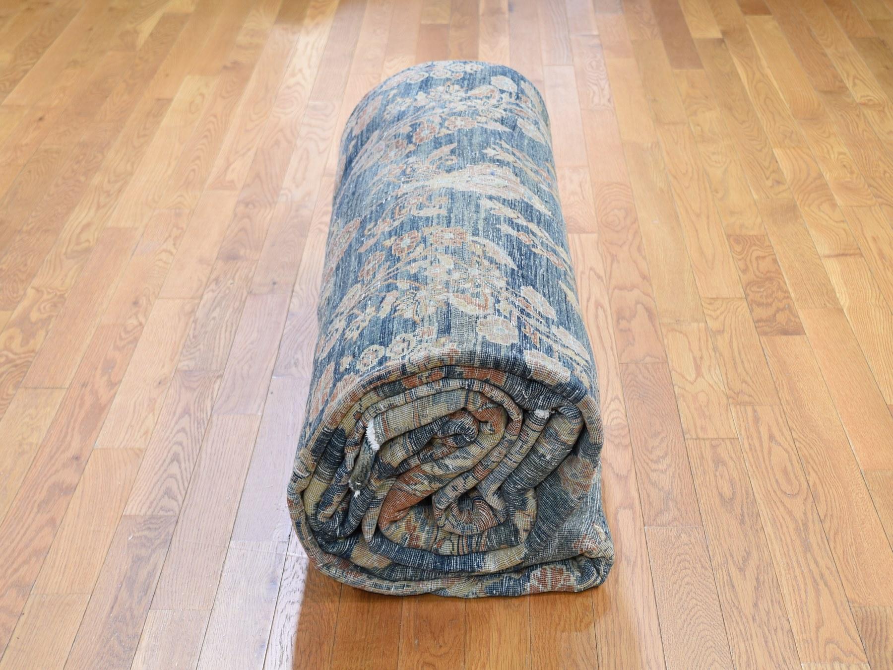 Blue Antique Persian Mohojaren Sarouk Full Soft Pile Abrush Hand Knotted 3