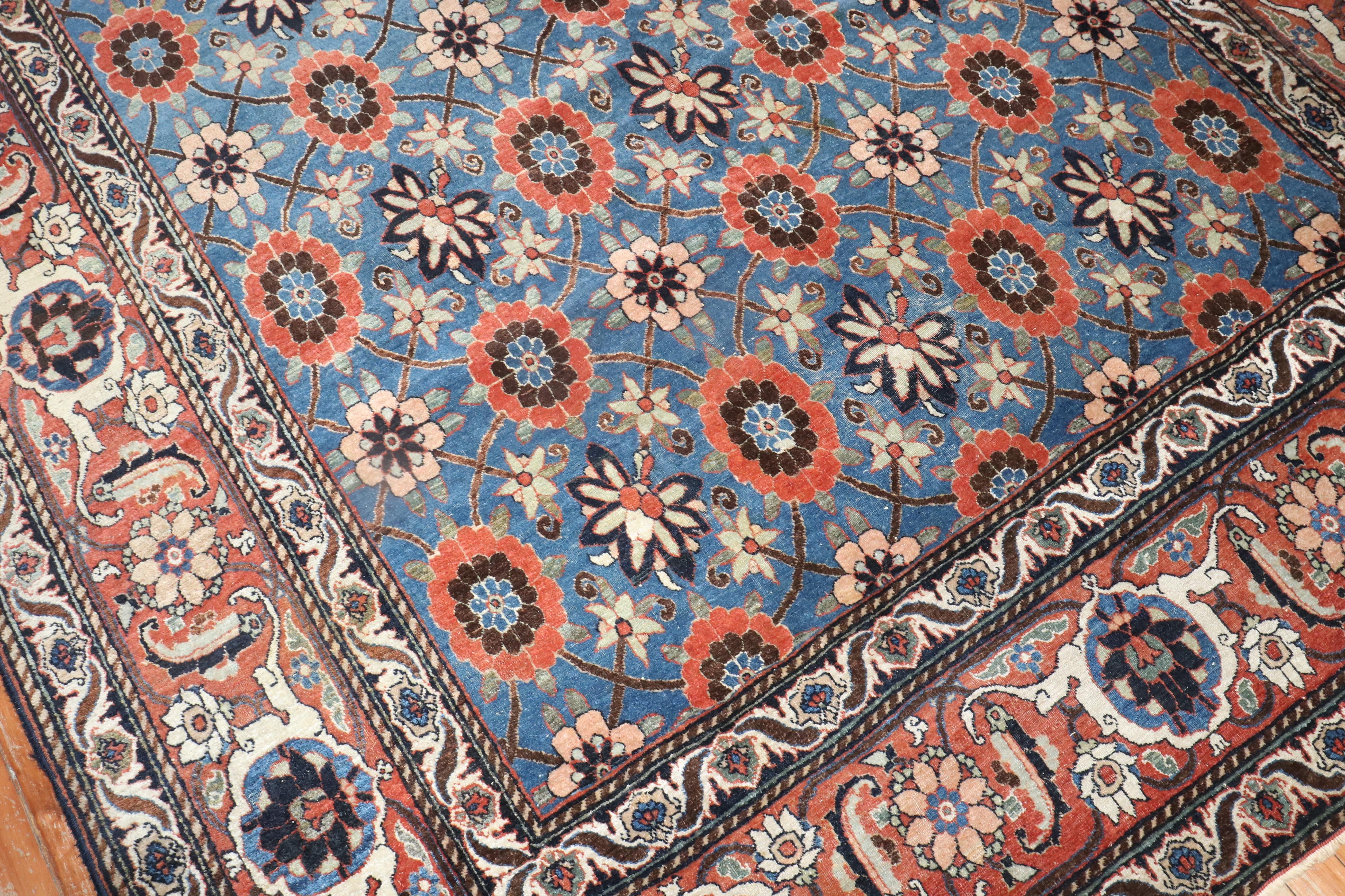 Tabriz Blue Antique Persian Rug