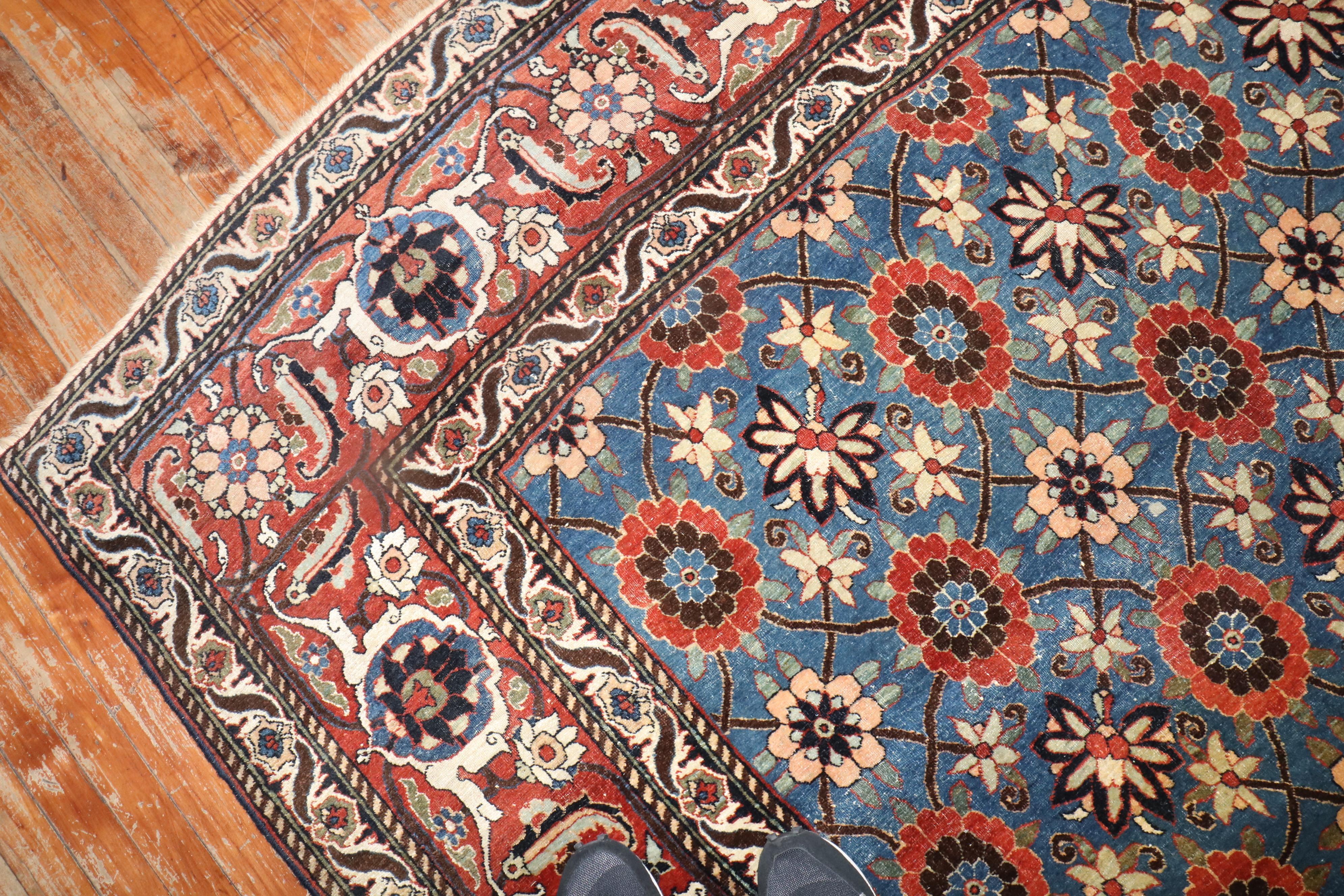 Blue Antique Persian Rug In Good Condition In New York, NY
