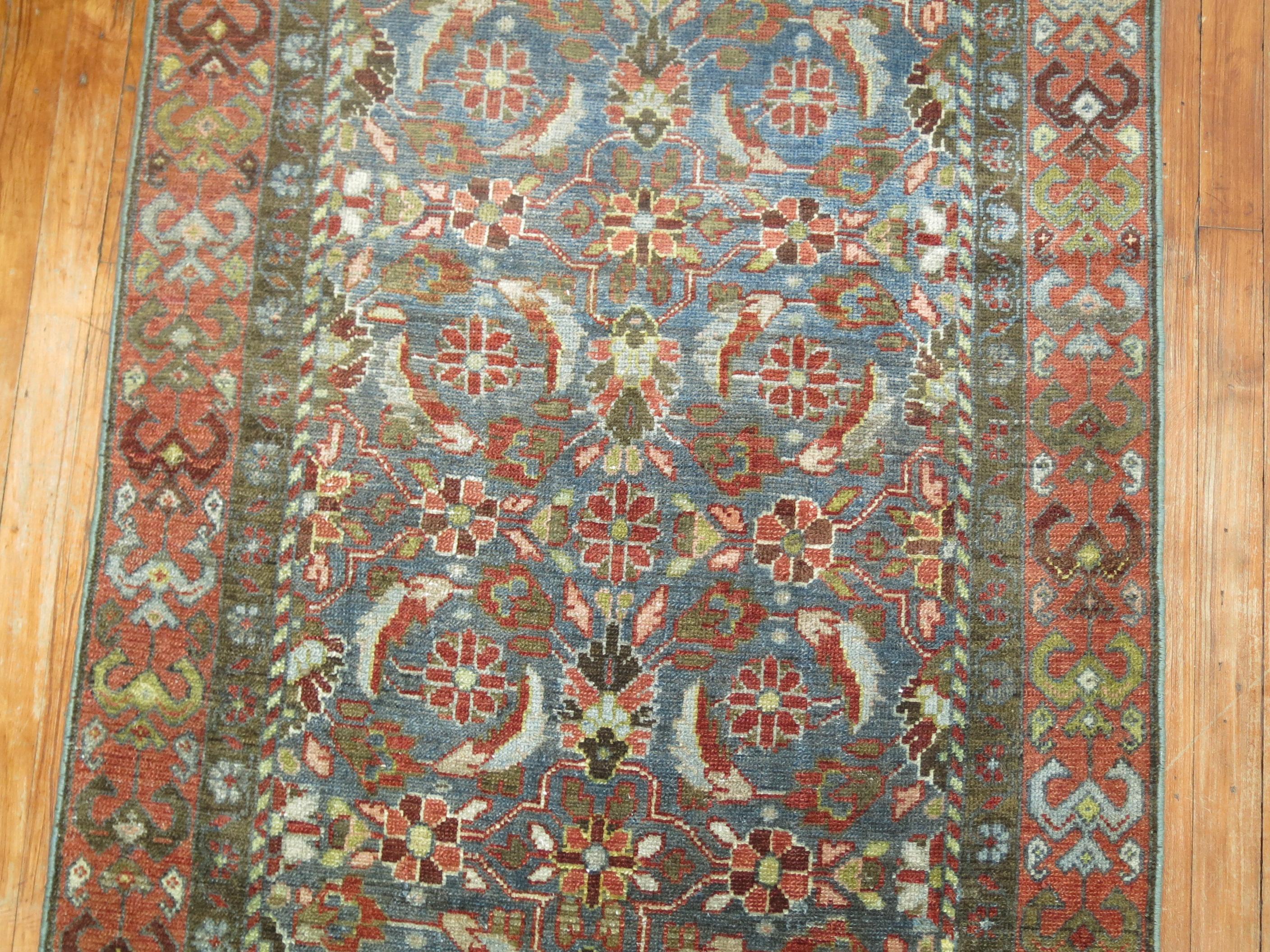 Malayer Blue Antique Persian Runner