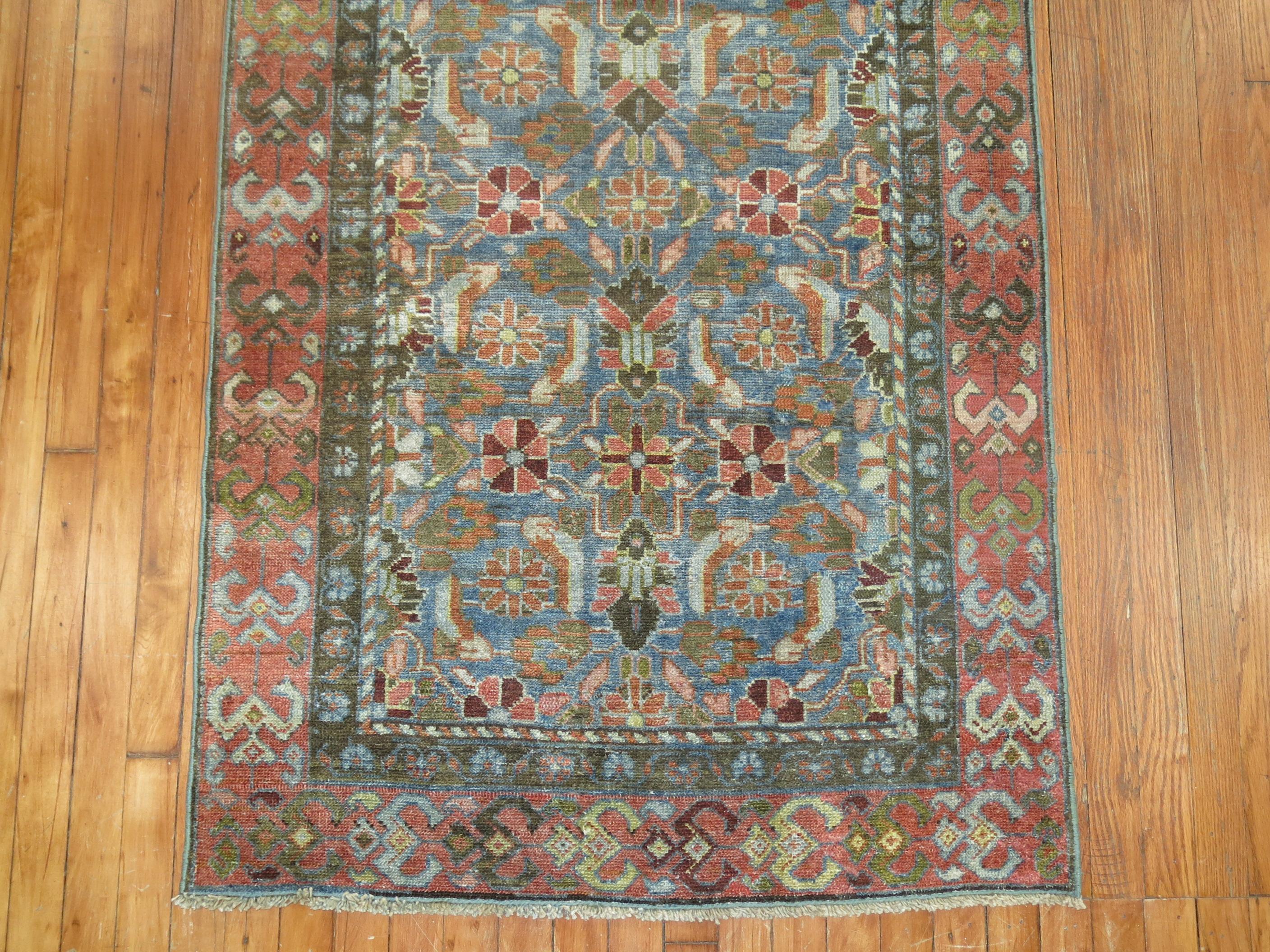 20th Century Blue Antique Persian Runner