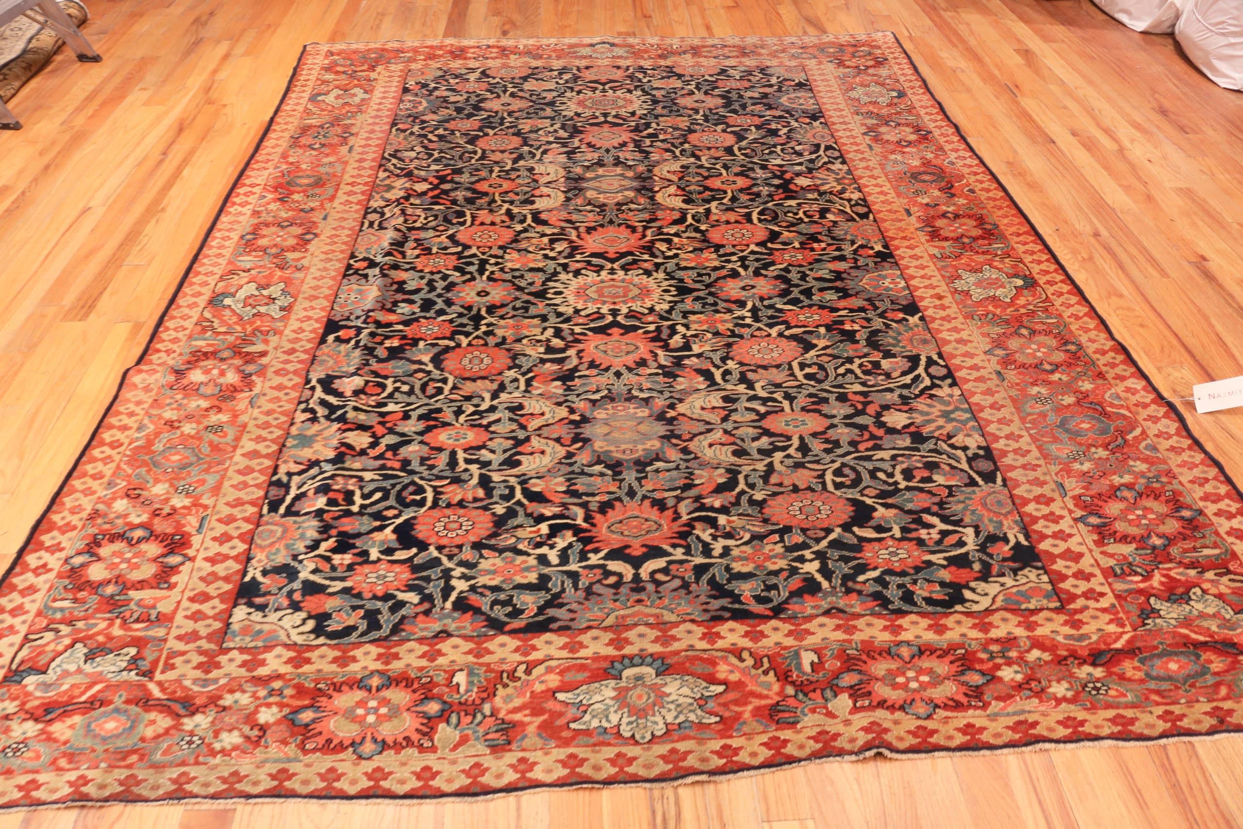 Noué à la main Ancien tapis persan Sarouk Farahan. 8 pieds 2 po. x 10 pieds 2 po. en vente