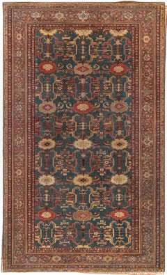 Tapis persan antique Sultanabad rouge en laine fait à la main