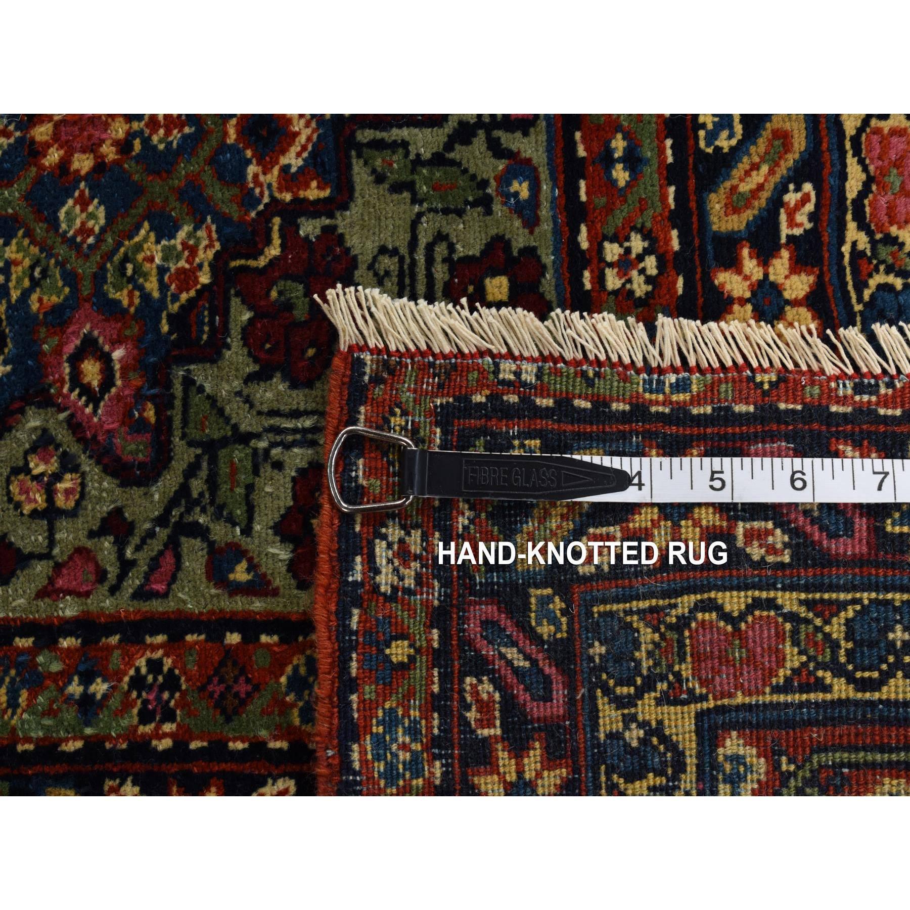 Blauer antiker persischer Täbris-Teppich Mahi Herat mit Fischmuster aus handgeknüpfter Wolle im Angebot 5