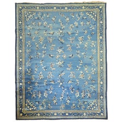 Blue Antique Shabby Chic Chinese Rug