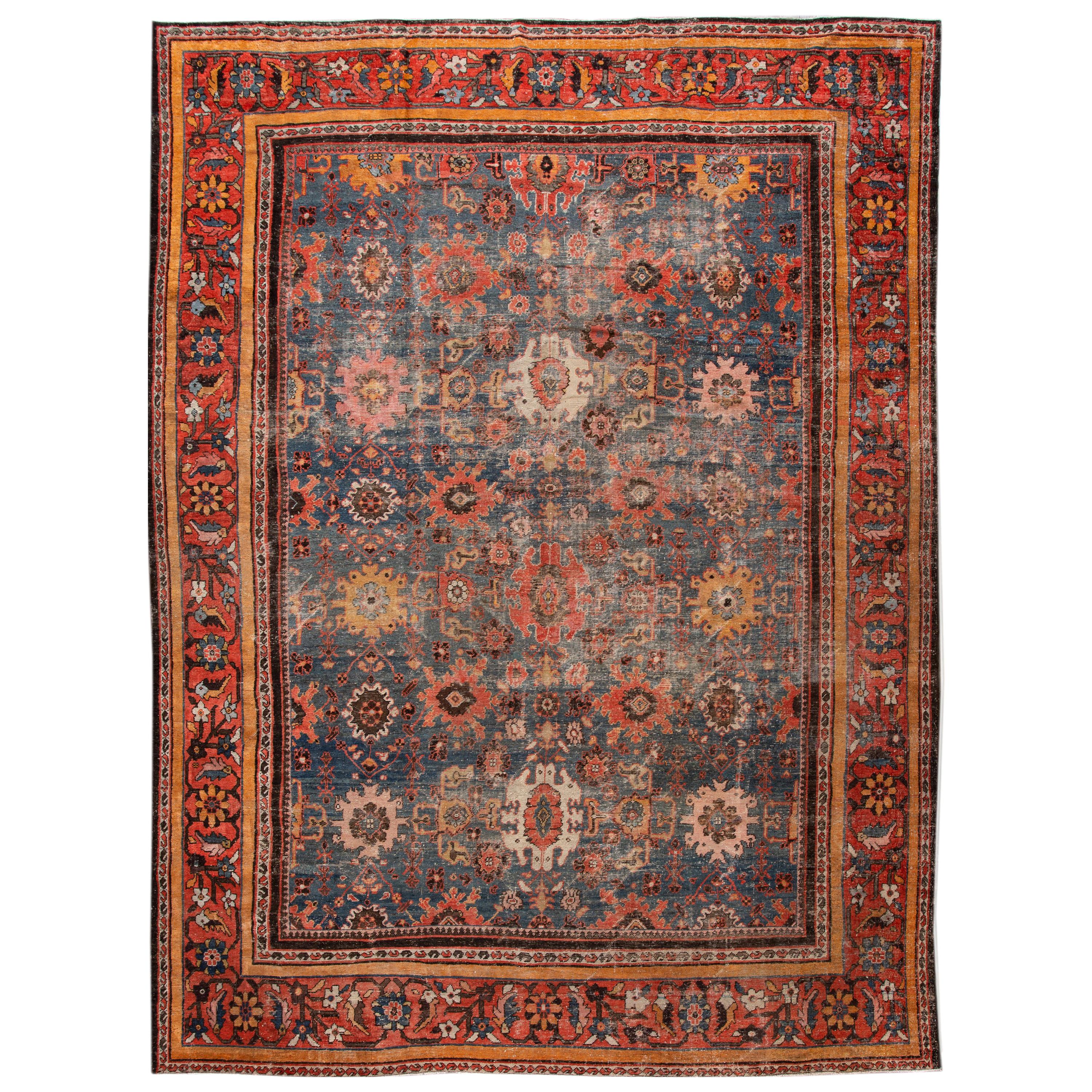 Blue Antique Mahal Wool Rug