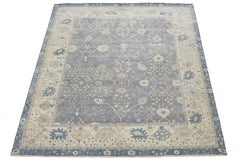 Blue Apadana's Modern Mahal Style Handmade Indian Wool Rug