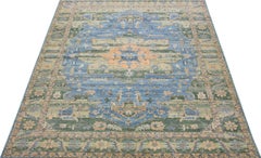 Blauer Apadana-Wollteppich im persischen Täbris-Stil mit Medaillon-Motiv