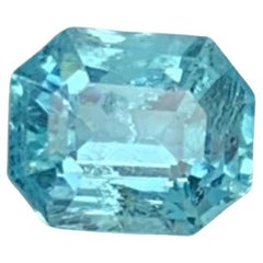 Blue Apatite Gemstone: Emerald Cut 0.57 CT December Birthstone