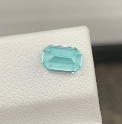 Gemma di apatite blu: Taglio smeraldo 0,96 CT Pietra di nascita di dicembre