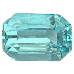 Blue Apatite Gemstone: Emerald Cut 0.96 CT December Birthstone
