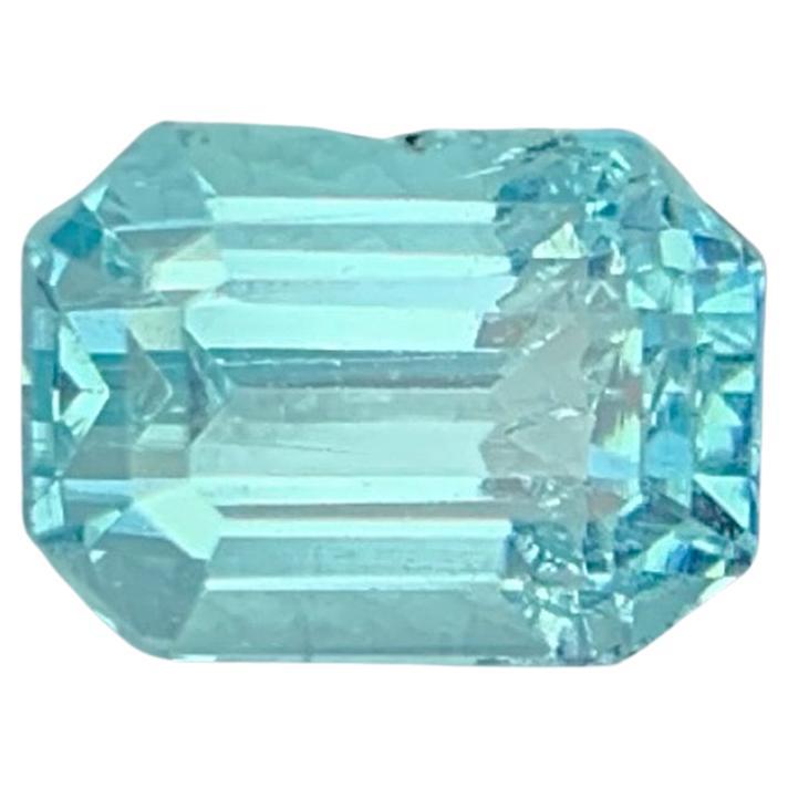 Blue Apatite Gemstone: Emerald Cut 1.09 CT December Birthstone